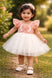 Peach & White Party Wear Baby Girl Dress